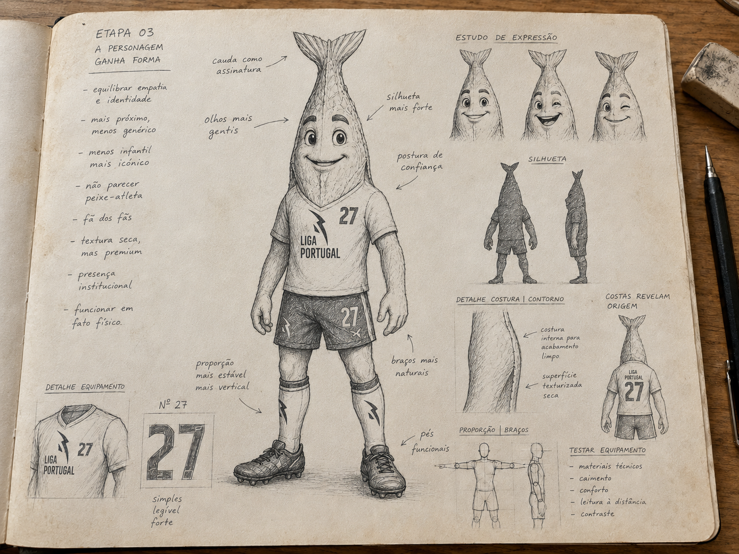 Etapa 03 — A personagem ganha forma.